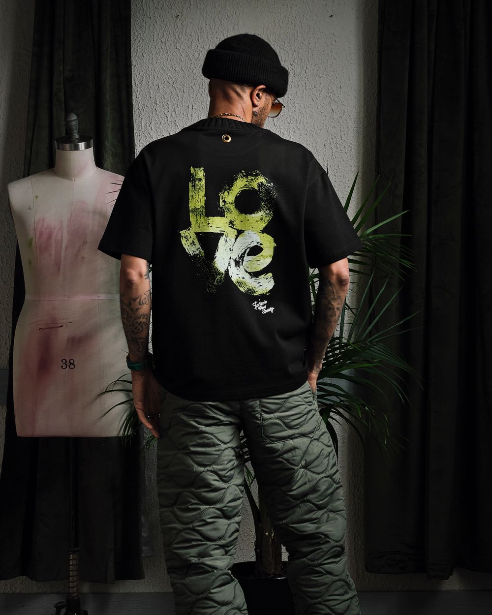 Back view of the TD Archive Graphic Tee in black