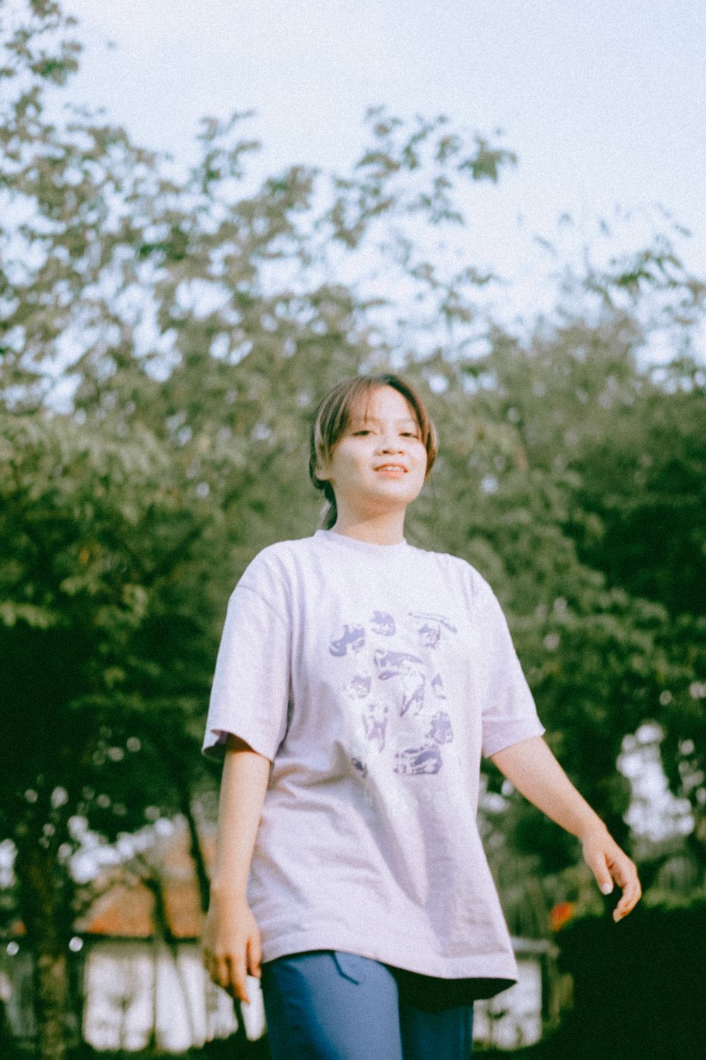 Model wearing the TD Studio Session Tee in bone
